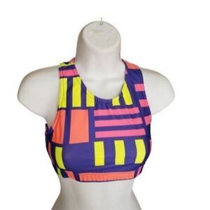 Girls Spirit Cheer Sports Bra Crop Top Multi Color Large New clearance
